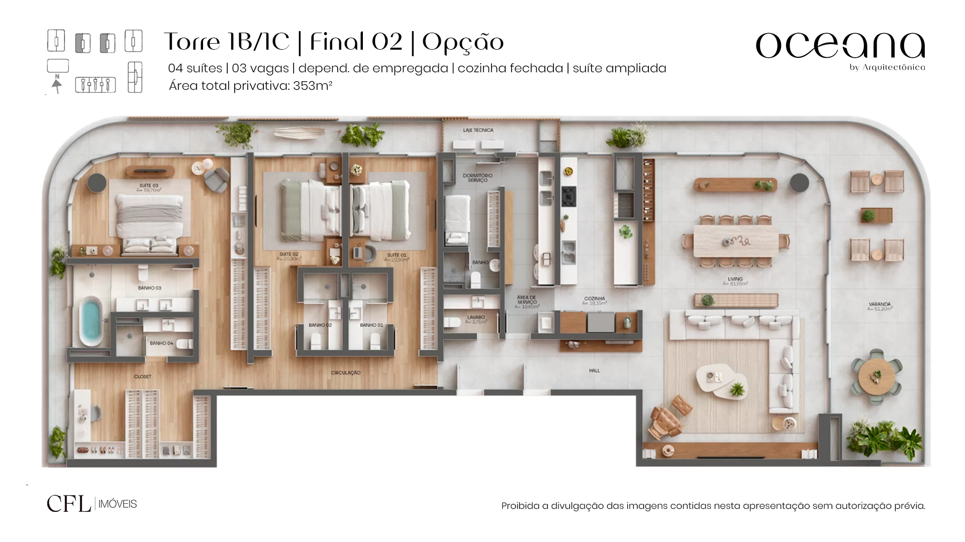 Планировка Torre 1B 1C opção 02